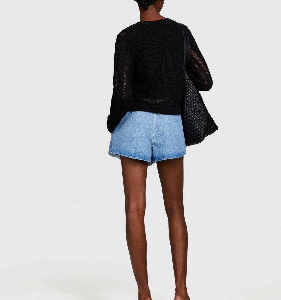 Denim culottes - women's mini skirts - Blue | Sisley image number 3
